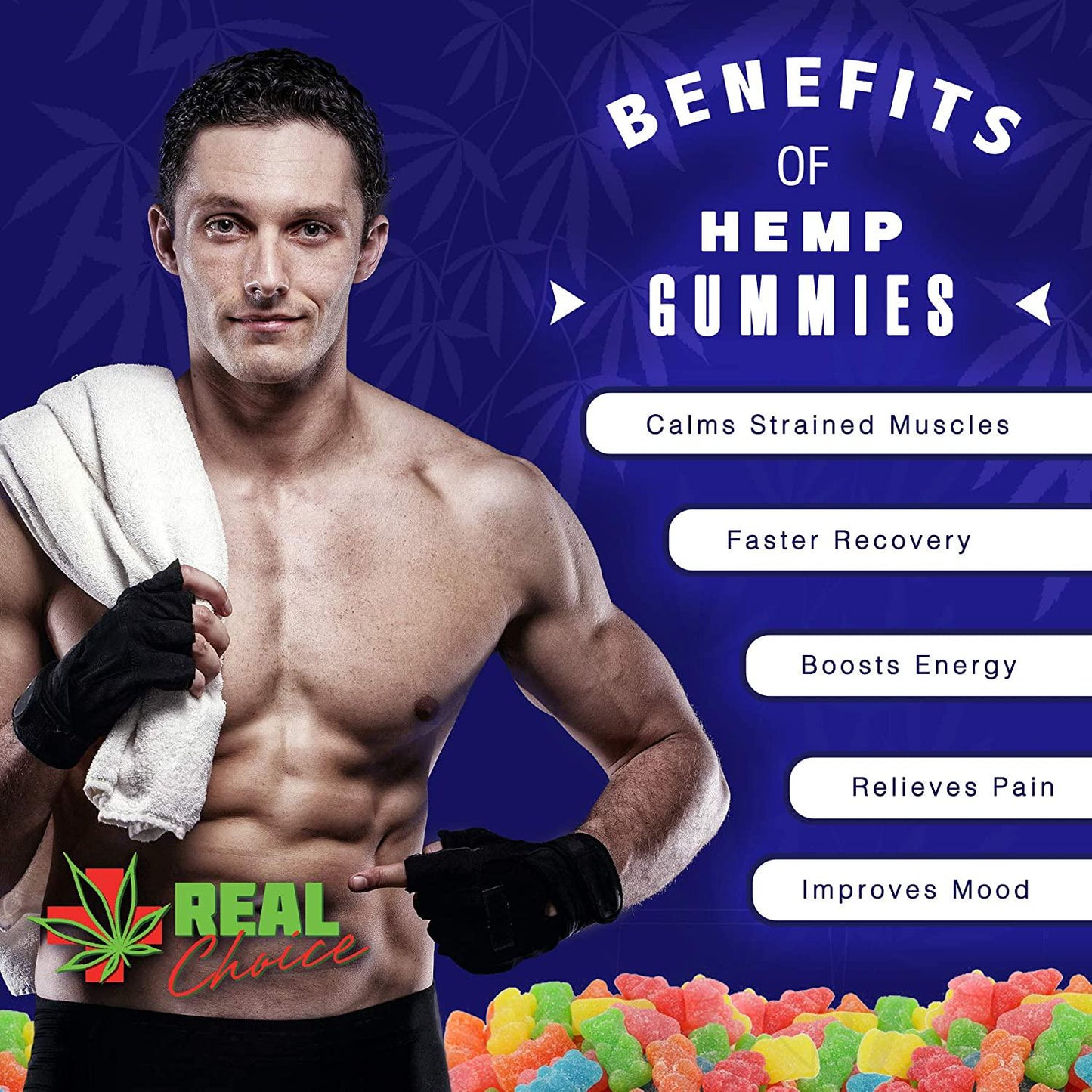 A REAL CHOICE PREMIUM HEMP MELATONIN GUMMIES - Made in USA - Supports Deep Restful Sleep and Relaxation. Mood and Immune Support - Fast Results - ADULTS ONLY
