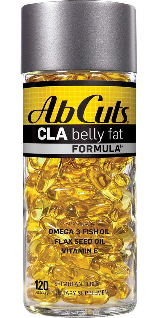 AbCuts CLA Belly Fat Formula - 120 Easy-to-Swallow Softgels - Omega 3 Fish Oil, Flaxseed Oil and Vitamin E - Helps Increase Antioxidant Supply and Healthy Body Composition