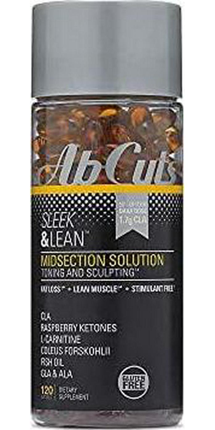 AbCuts Sleek and Lean - 120 Easy-to-Swallow Softgels - CLA Supplement, Fish Oil, Flaxseed Oil, L-Carnitine - Helps Increase Antioxidant Supply