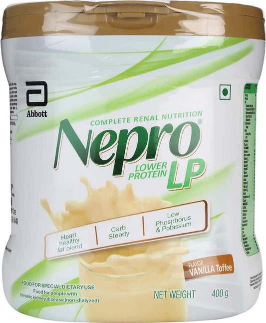 Abbott Nepro LP Powder Vanilla Toffe - Complete Renal Nutrition Carb Steady Lower Protein (400 gms) For People with Kidney Disease (NON-DIALYZED)
