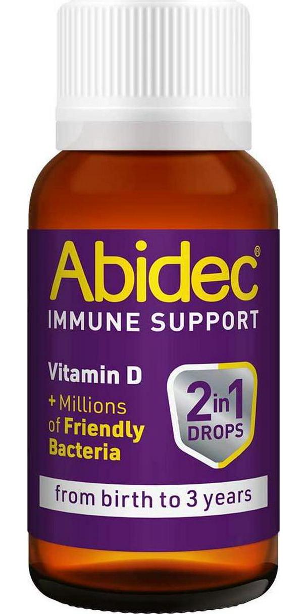 Abidec Immune Support – 2 in 1 Drops - Vitamin D + Millions of Friendly Bacteria – For Babies from Birth to 3 Years - 1 Month’s Supply