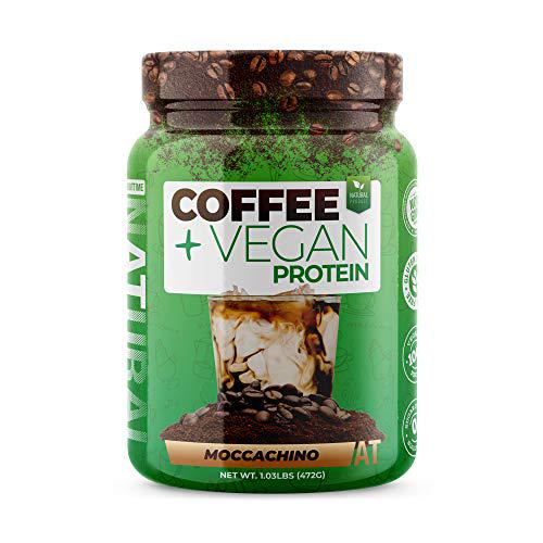 About Time Coffee + Vegan Protein (Non-GMO, All Natural, Lactose/Gluten Free, 16g of Protein Per Serving) - 1.03lb Jar, Coffee Mochaccino