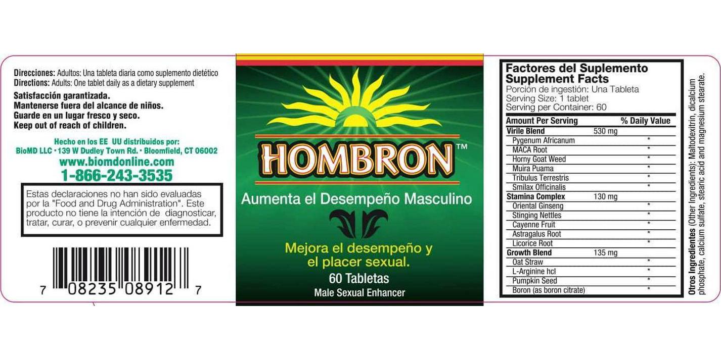 Absolute Nutrition Hombron Male Enhancement Tablets, 60 Count