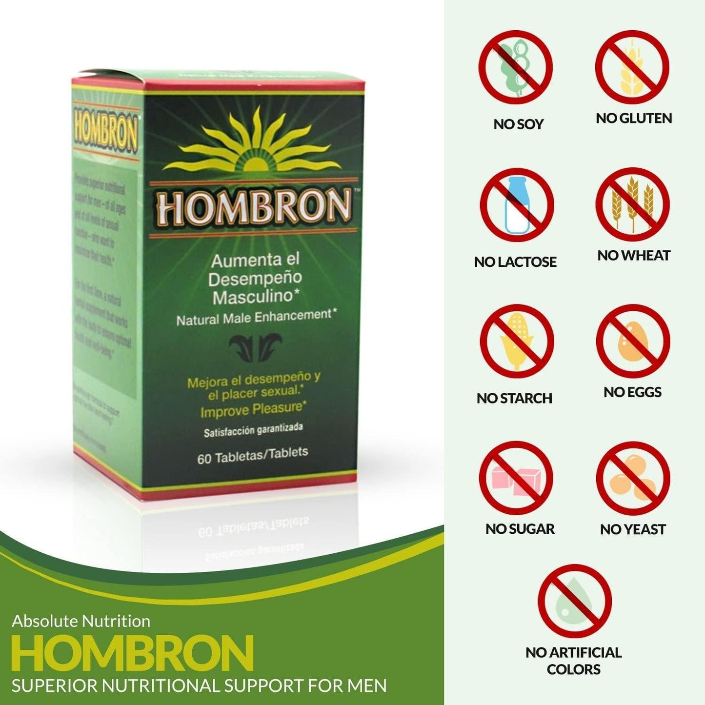 Absolute Nutrition Hombron Male Enhancement Tablets, 60 Count