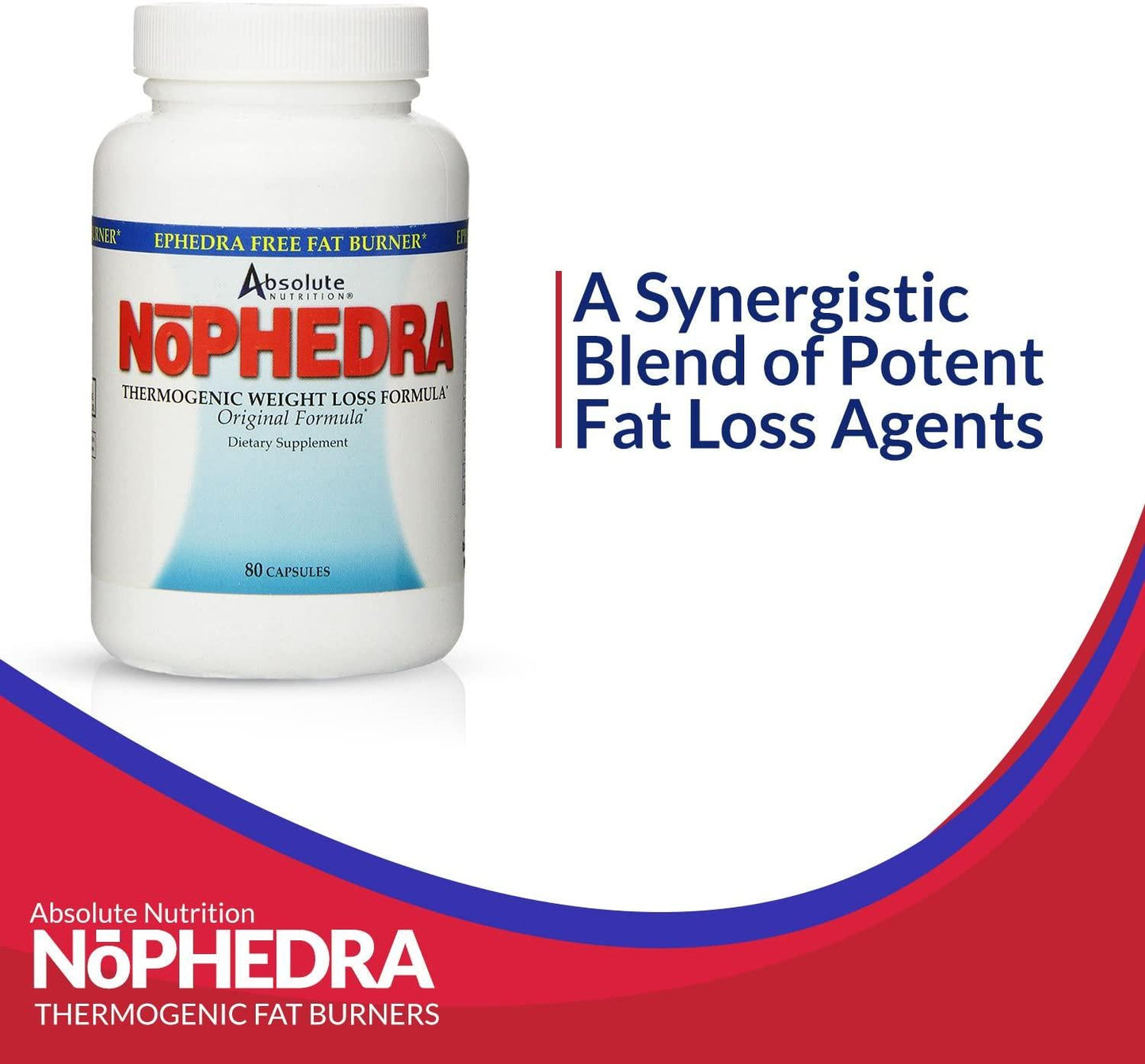 Absolute Nutrition Thermogenic Fat Burners, Nophedra Capsules, 80 Count Bottle