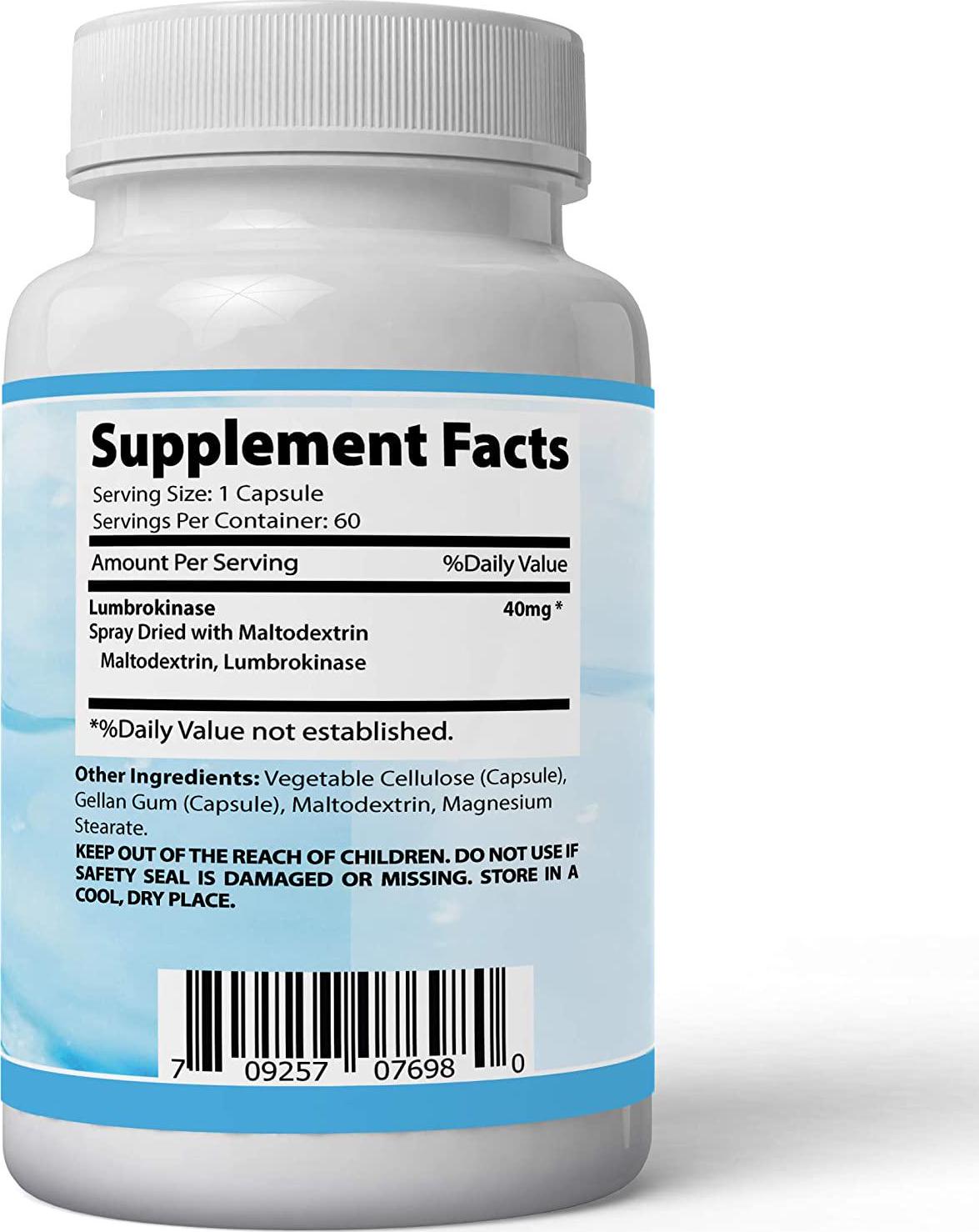 Absonutrix Lumbrokinase 40 mg Enteric coated 60 tablets supports healthy heart