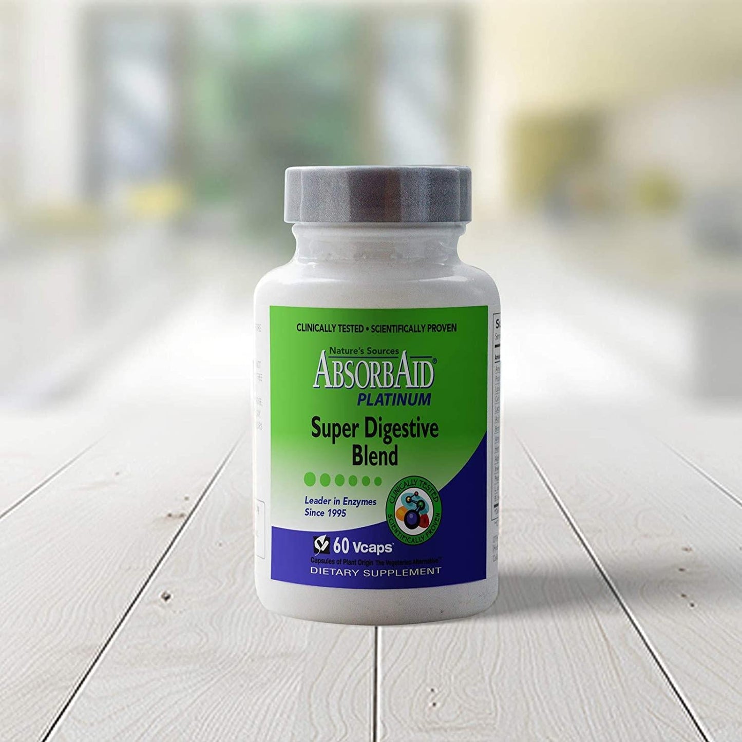 AbsorbAid Platinum Digestive Enzyme Support 60 Vcaps, 12 Digestive Enzymes Plus 2 Probiotics For Maximum Relief!