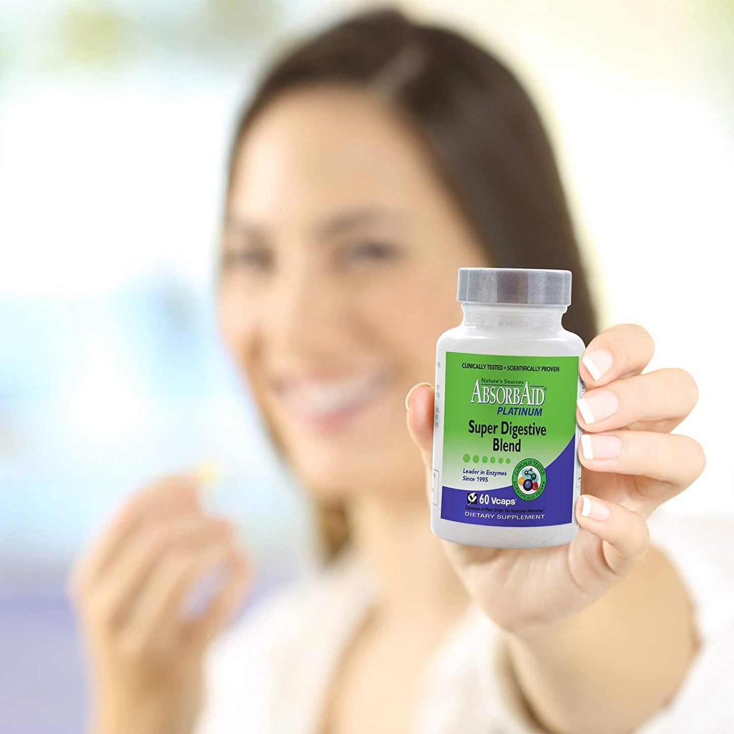 AbsorbAid Platinum Digestive Enzyme Support 60 Vcaps, 12 Digestive Enzymes Plus 2 Probiotics For Maximum Relief!
