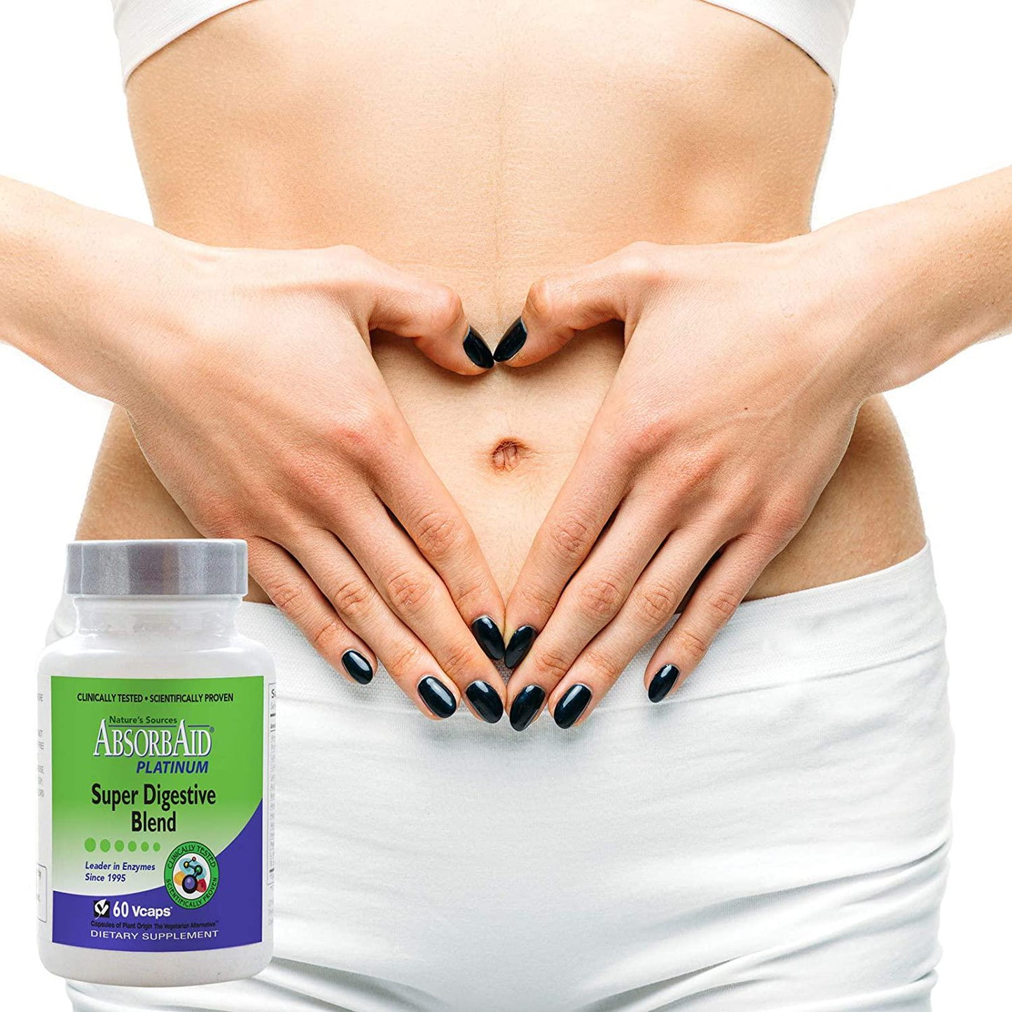 AbsorbAid Platinum Digestive Enzyme Support 60 Vcaps, 12 Digestive Enzymes Plus 2 Probiotics For Maximum Relief!
