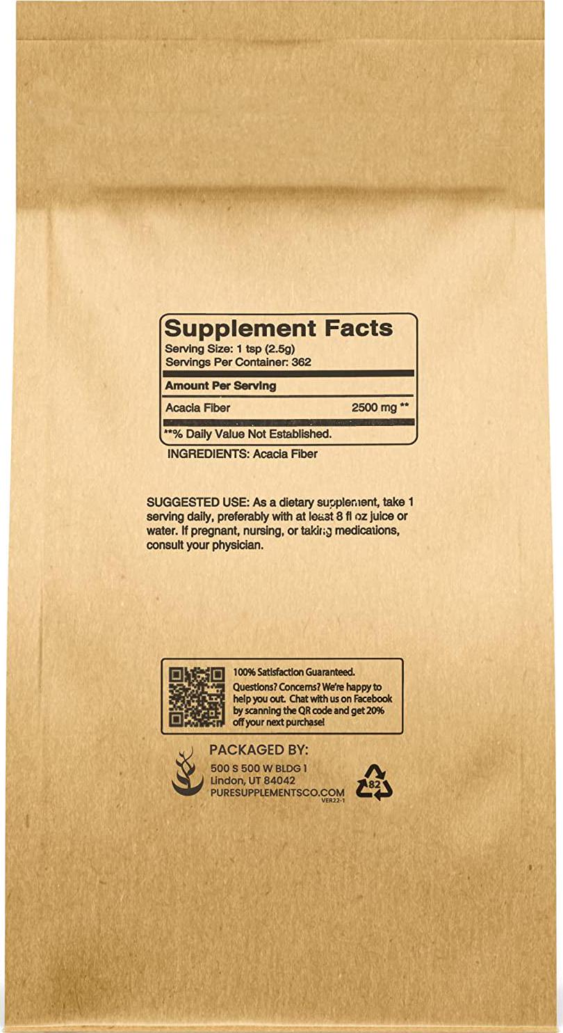 Acacia Senegal (2 lb) by Pure Organic Ingredients, Instantly Soluble Prebiotic for Digestive Health and Baking Confections, Vegan