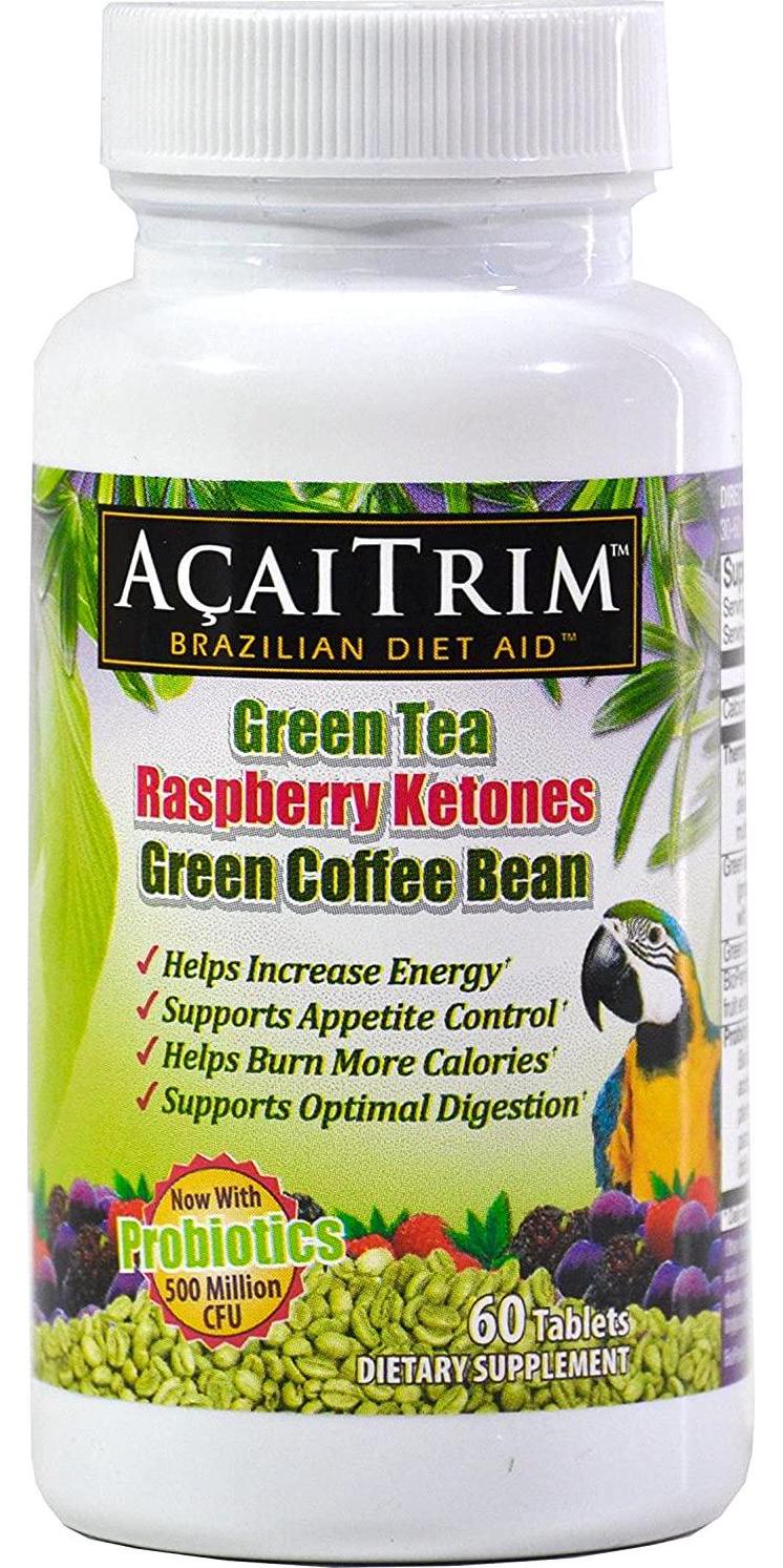 AcaiTrim- Weight Loss Supplement- Green Tea Extract, Green Coffee Bean Extract, Raspberry Ketones, Acai, and Probiotics Supports Metabolism and Energy for Men and Women- 60 Acai Berry Capsules