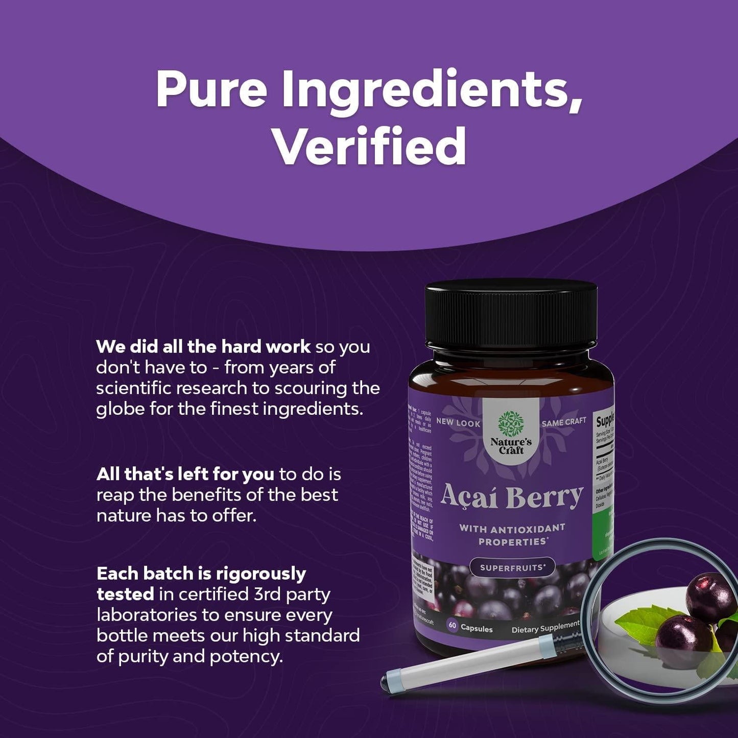 Acai Berry Capsules Antioxidant Supplement - Acai Berry Cleanse Superfood Supplement for Brain Booster Heart Health and Natural Energy Boost - Acai Capsules and Memory Supplement for Brain Health