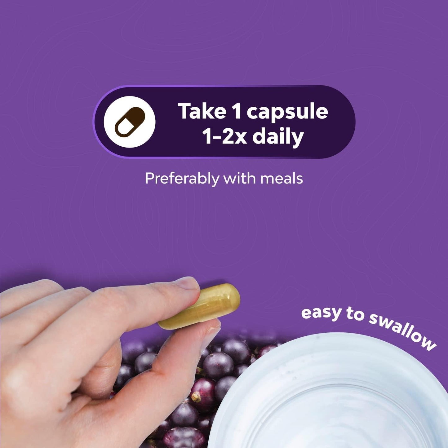 Acai Berry Capsules Antioxidant Supplement - Acai Berry Cleanse Superfood Supplement for Brain Booster Heart Health and Natural Energy Boost - Acai Capsules and Memory Supplement for Brain Health