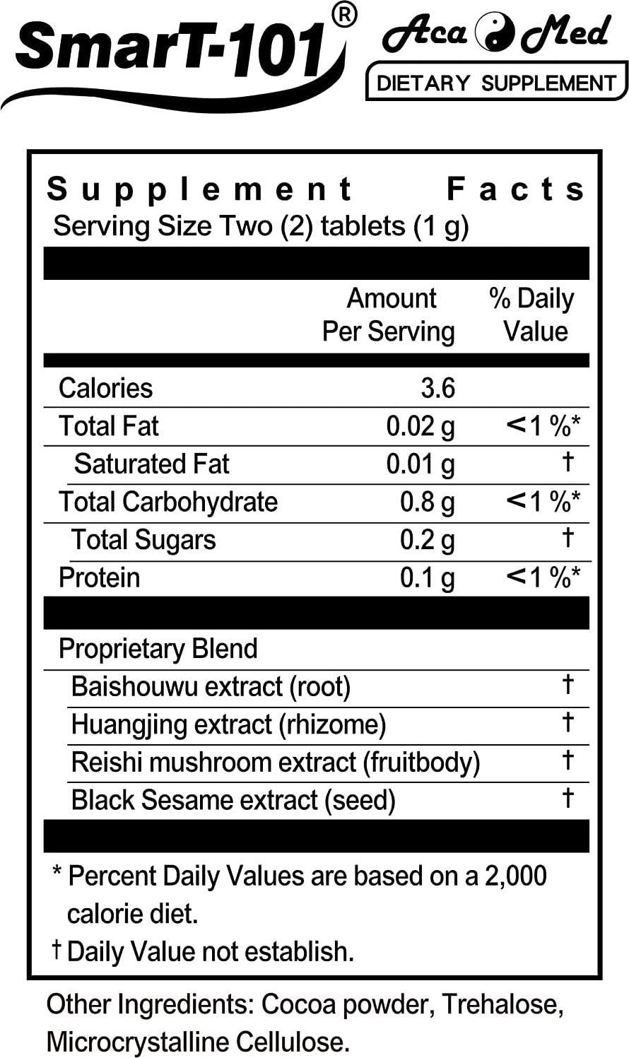 Acamed SmarT-101, Halal, Herbal Supplement, Dietary Supplement for Promotes Mental Clarity and Focus, Improve Memory and Sleep Quality, Vegan, 60 Tablets