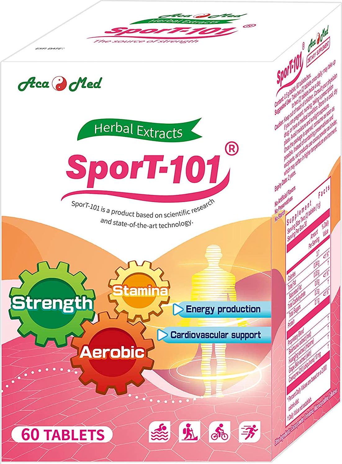 Acamed SporT-101, Halal, Herbal Supplement, Dietary Supplements for activated Mitochondria, Energy Support, Support Natural Relief of Air Pollution and Virus-Induced Respiratory Syndrome, 60 Tablets