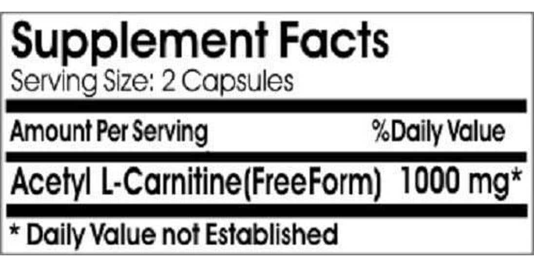 Acetyl L-Carnitine 1000 Mg 200 Capsules