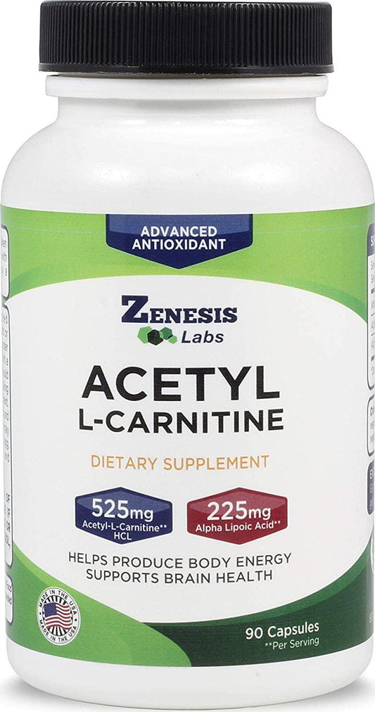 Acetyl L-Carnitine with Alpha Lipoic Acid - for Brain Health - 90 Capsules