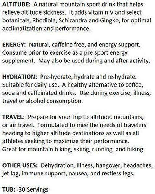 Acli-Mate Mountain Sport Drink - Altitude Sickness Aid - Cran Raspberry Tub