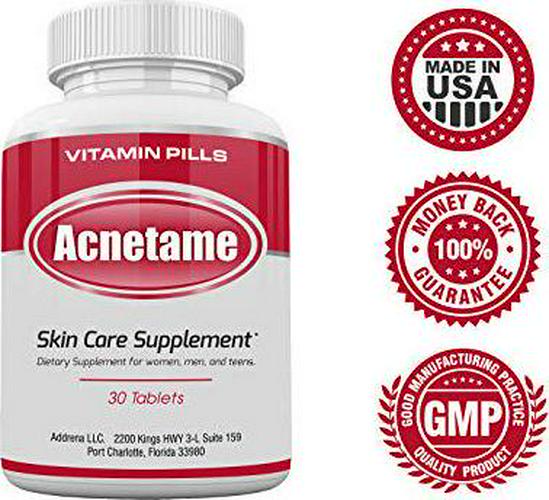 Acnetame 30 Ct Acne Pills- Supplements For Acne Vitamin Treatment- Tablets To Clear Oily Skin For Women, Men, Teens, And Adults