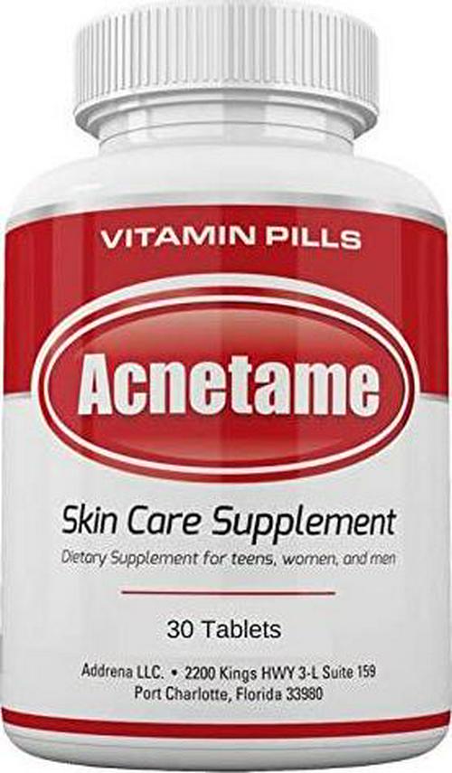 Acnetame 30 Ct Acne Pills- Supplements For Acne Vitamin Treatment- Tablets To Clear Oily Skin For Women, Men, Teens, And Adults