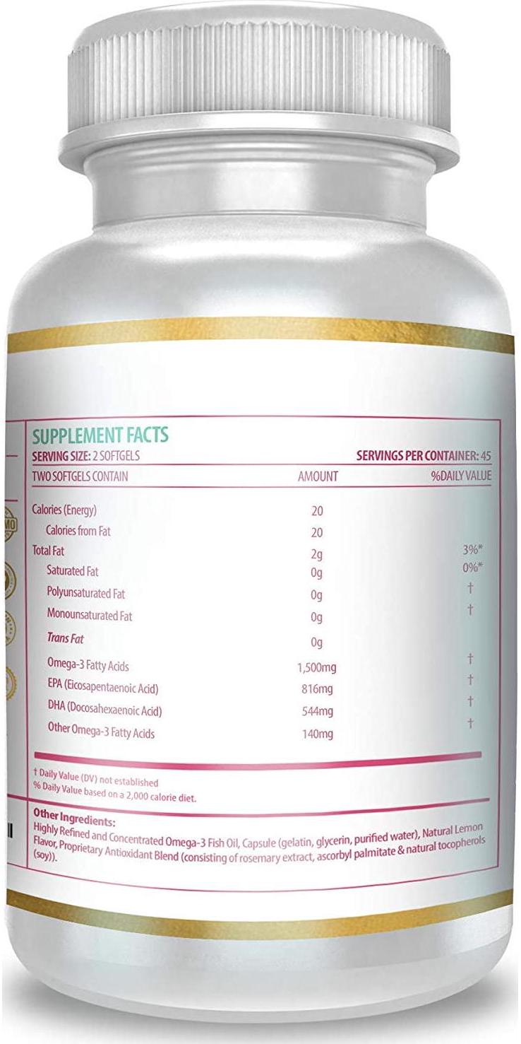 Actif Complete Prenatal DHA with 1500mg Omega-3, 100% Natural, Organic DHA, EPA, Omega 3 - Non-GMO, 90 count