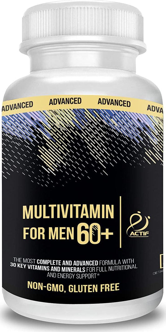 Actif Organic Multivitamin for Men Age 60+ with 30 Organic Vitamins and Organic Herbs, Non-GMO, Made in USA, 120 Count