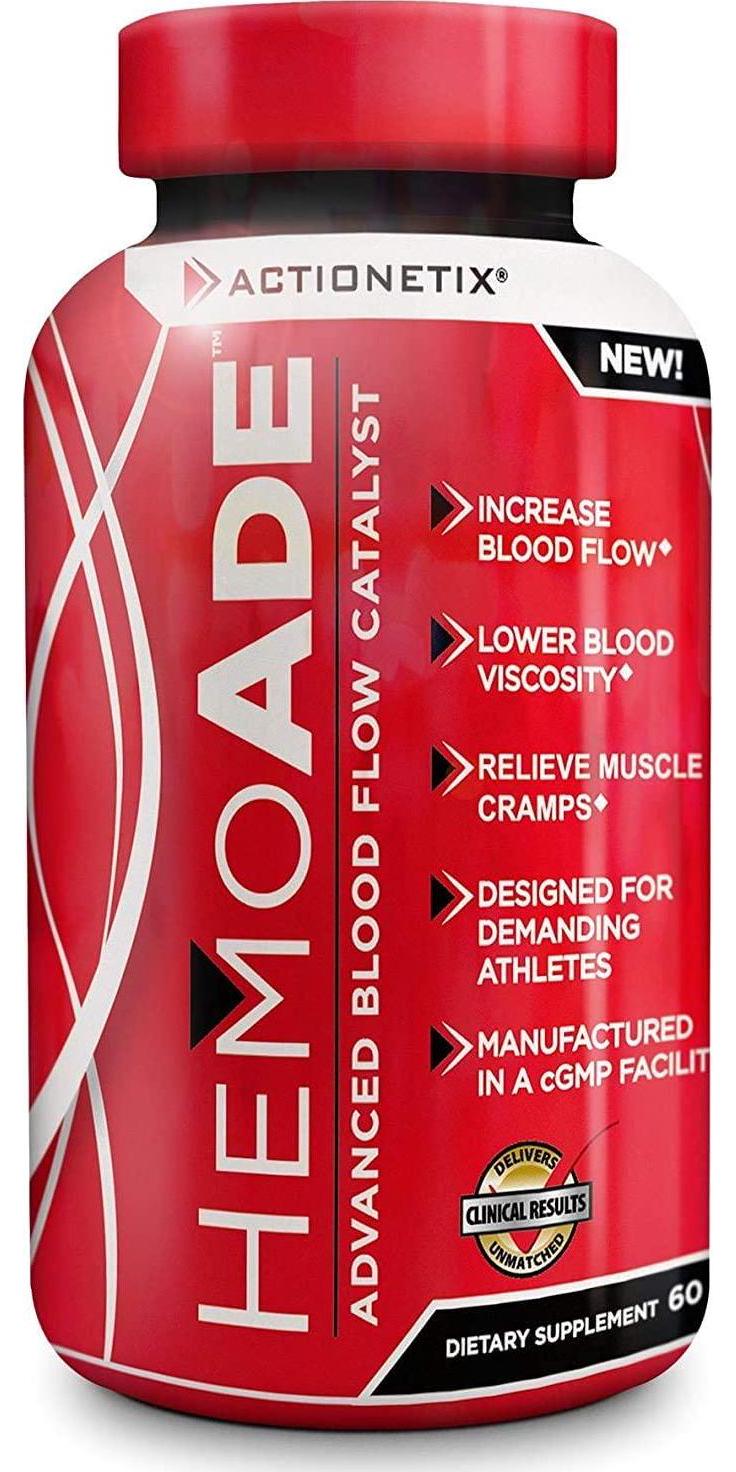 Actionetix HemoAde Advanced Blood Flow Catalyst, Endurance Supplement for Muscle Cramps, Arm Pump, and VO2, Fast Muscle Recovery, Blood Flow Supplement for Men and Women Athletes, 60 Vegetable Capsules