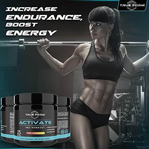 Activate Pre-Workout for Men and Women Amino Acids Powder with Beta Alanine, Caffeine and L-Citrulline Boost Energy, Built Muscle and Endurance for Powerful Pumps [Pink Lemonade]