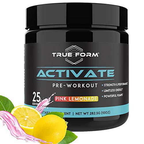Activate Pre-Workout for Men and Women Amino Acids Powder with Beta Alanine, Caffeine and L-Citrulline Boost Energy, Built Muscle and Endurance for Powerful Pumps [Pink Lemonade]
