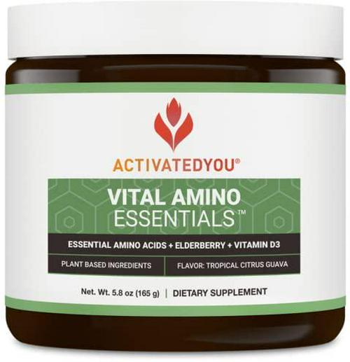 ActivatedYou Vital Amino Essentials, Essential Amino Acids + Elderberry + D3, Citrus Guava Flavor, 30 Servings