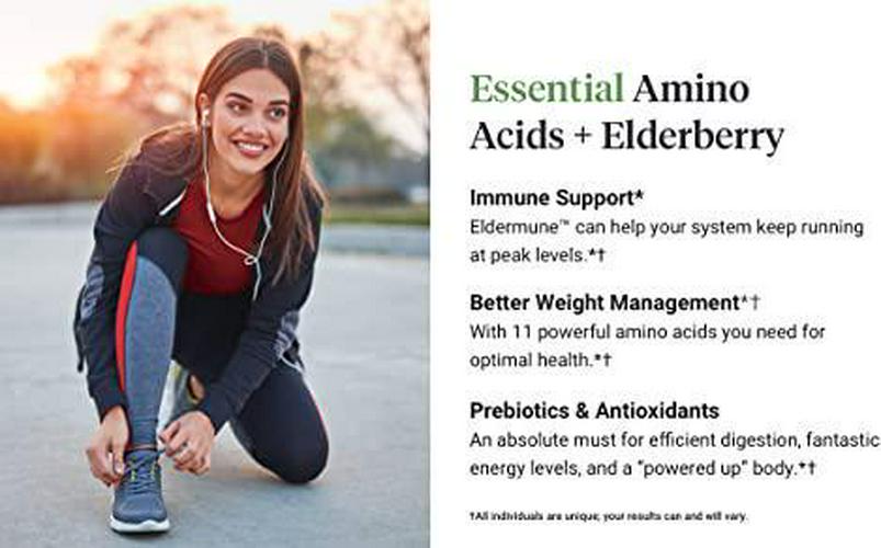 ActivatedYou Vital Amino Essentials, Complete Essential Amino Acids + Elderberry +Vitamin D3 Support Supplement, Citrus Guava Flavor, 30 Servings