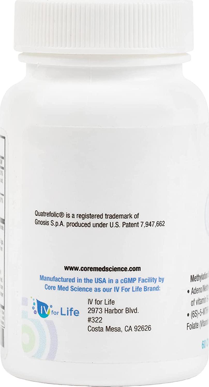 Activated B12 Folate Lozenges - Quatrefolic 800 mcg 5-MTHF - High Potency Methyl Folate B9 + 1000 mcg Vitamin B12 (Methyl B12 and Adenosyl B12) - Cherry Flavor 60 Lozenges