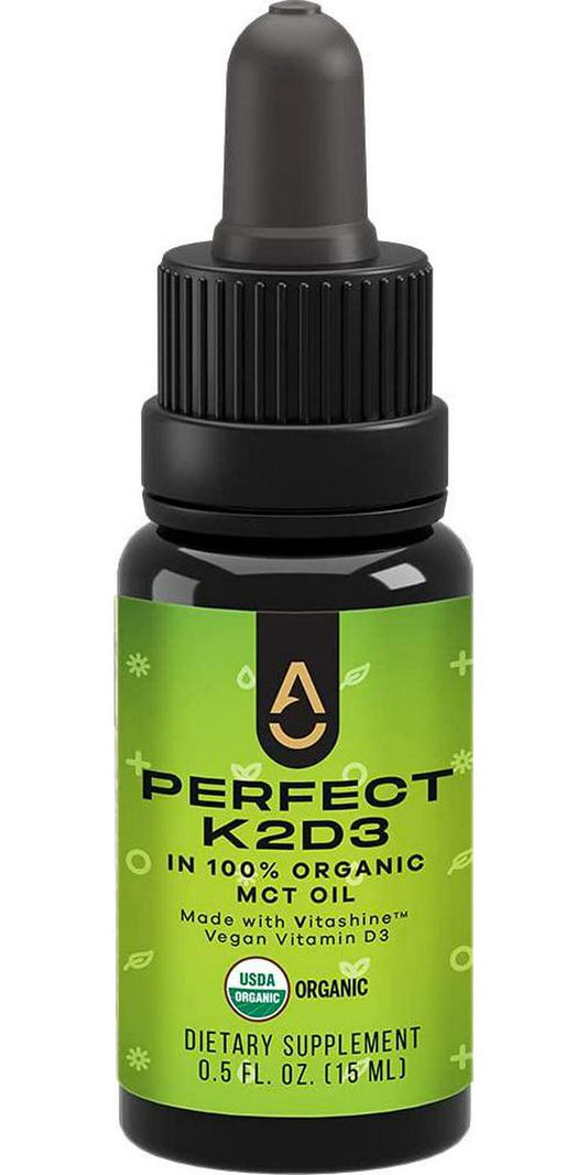 Activation Perfect Vitamin D3 K2 in Organic MCT Oil, Regulate Calcium Metabolism, Prevent Fractures, Promote Better Bone Health, Heart and Immunity System Support (0.5 fl oz or 30-Day Supply)