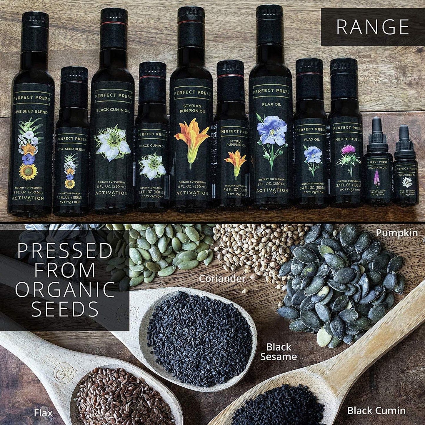 Activation Products, Perfect Press Black Cumin Seed Oil Vegan, Organic and Gluten Free Pure Nigella Sativa - Digestive Support, Immune System Booster, Loaded with Vitamins B1 B2 B3, 250ml