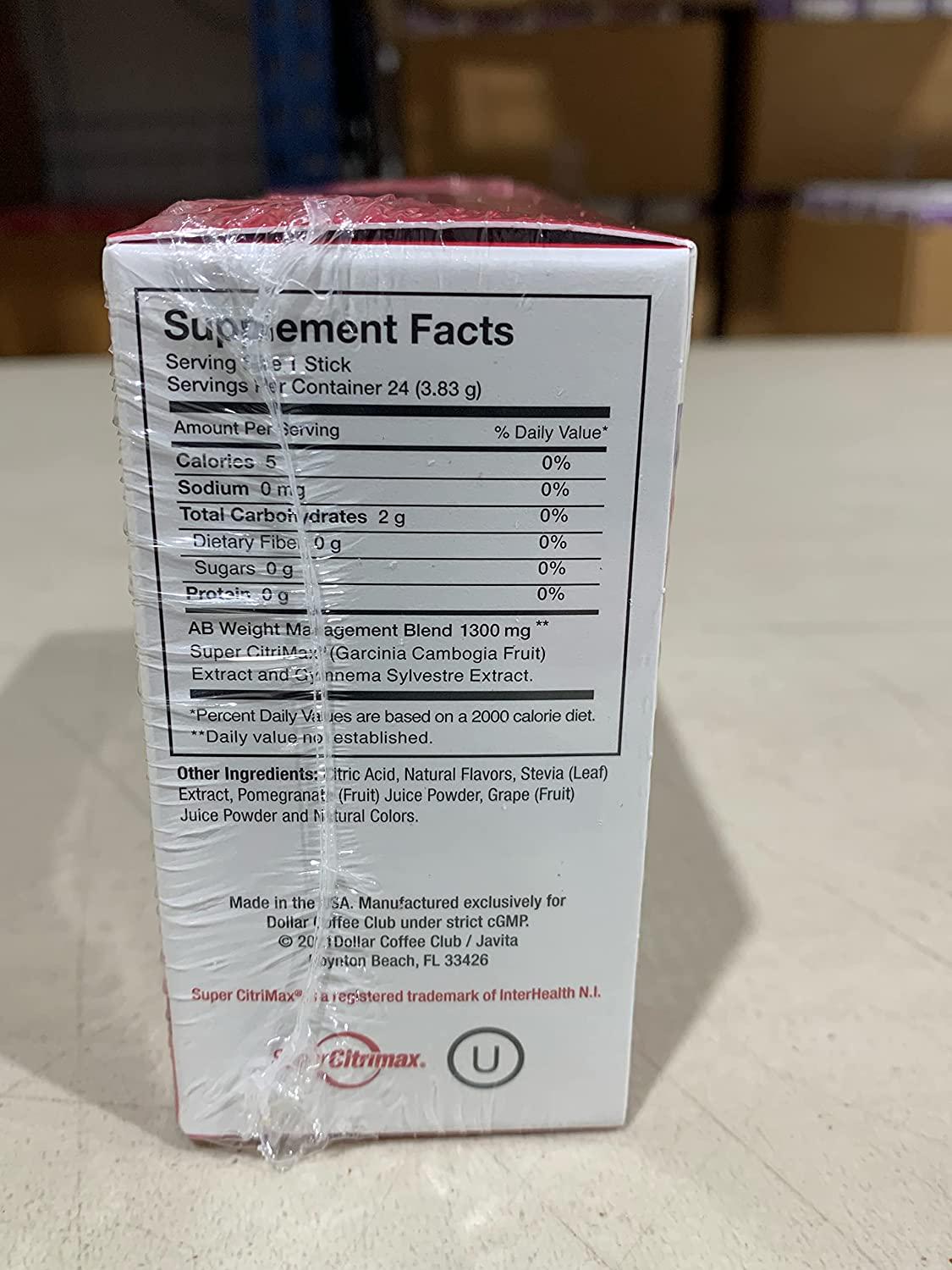 ActiveBlendz Control w The Herbs, Super Citrimax (Garcinia Cambogia), Gymnema Sylvestre, for Weight Management, Appetite Control and Balance Sugar Levels, Natural Instant Fruit Beverage 24 ct, Javita