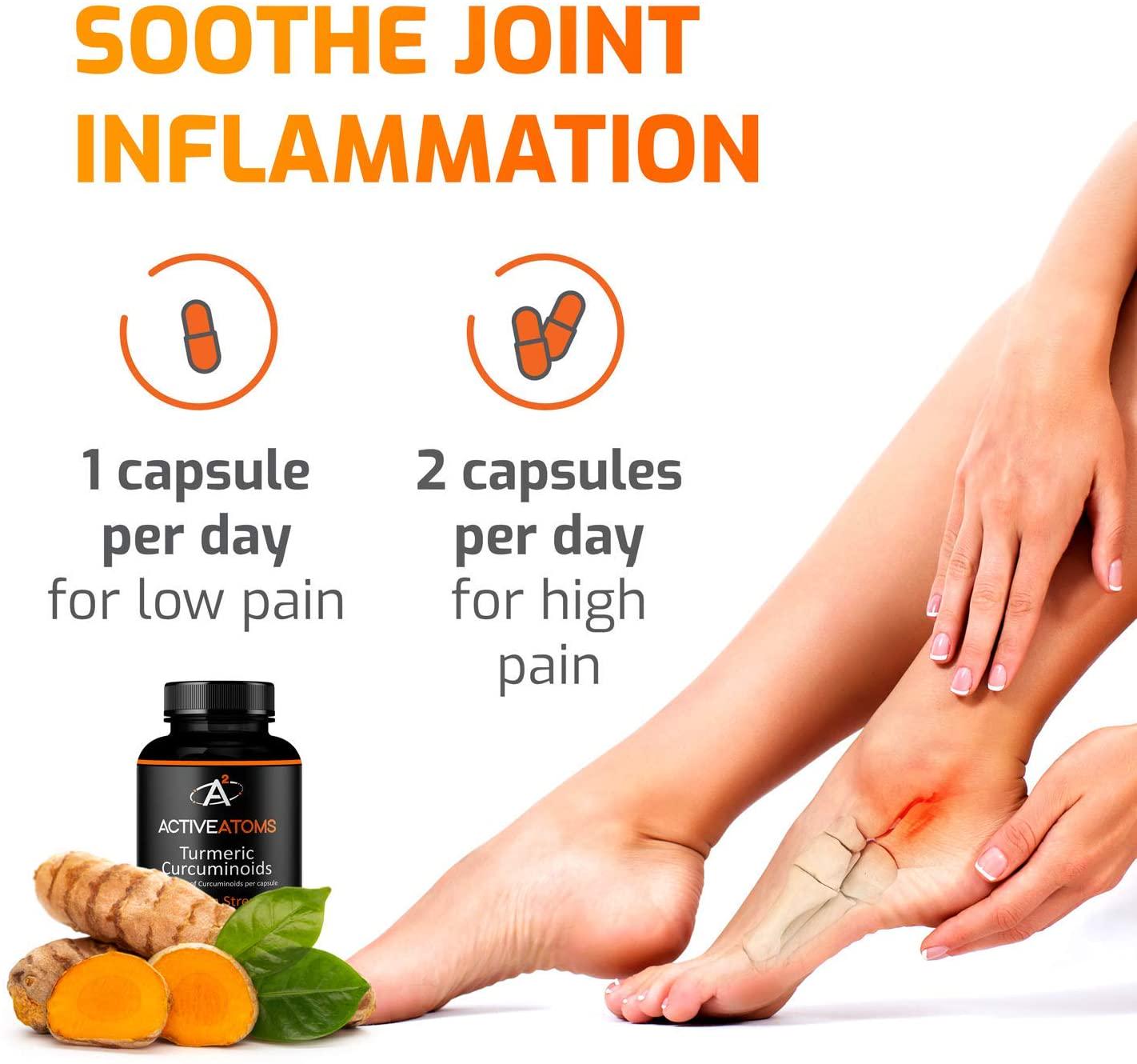 Active Atoms:Turmeric - Anti Inflammatory Support - 60 Capsules - Highest Potency Curcurmin, Superior Absorption, Third Party Tested