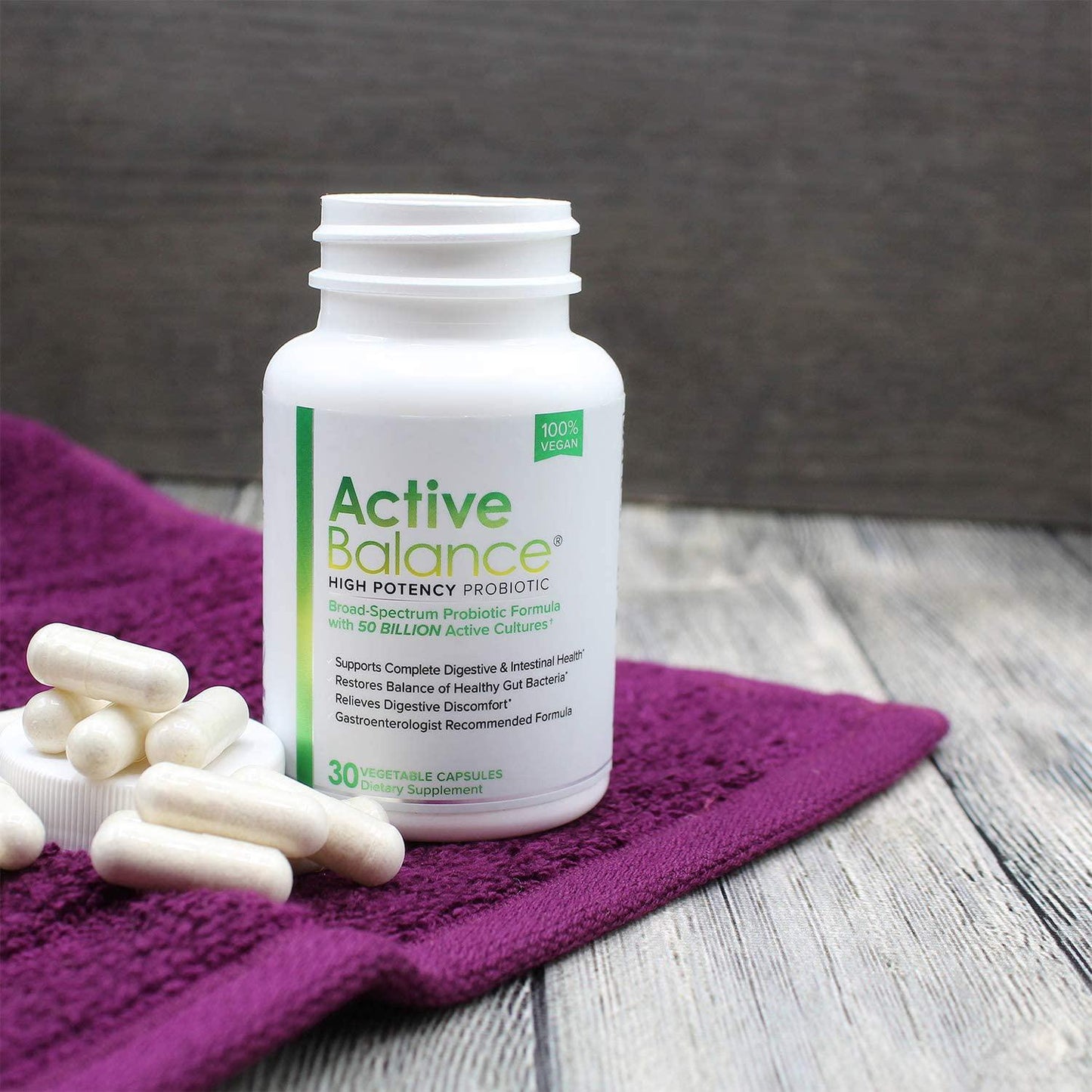 Active Balance (2 bottles) - Clinical Strength Probiotic supplement containing 50 billion CFU's (30 Capsules per Bottle)