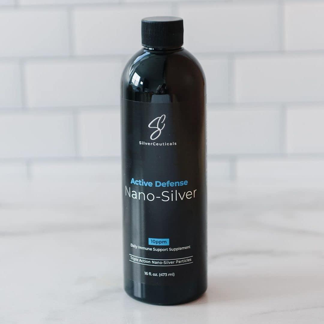 Active Defense Nano-Silver - 16oz 10ppm Colloidal Silver - Immune Support Supplement