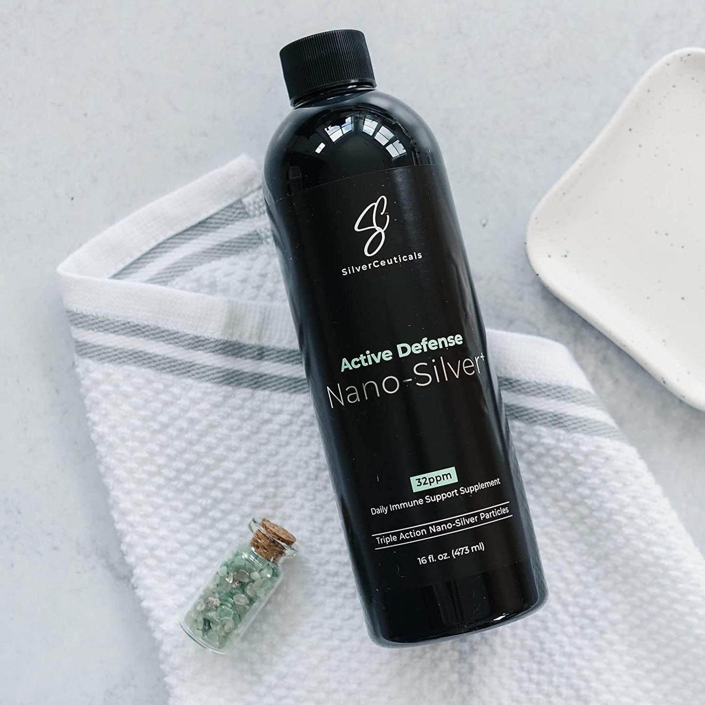 Active Defense Nano-Silver+ - 16oz 32ppm Colloidal Silver. - Immune Support Supplement