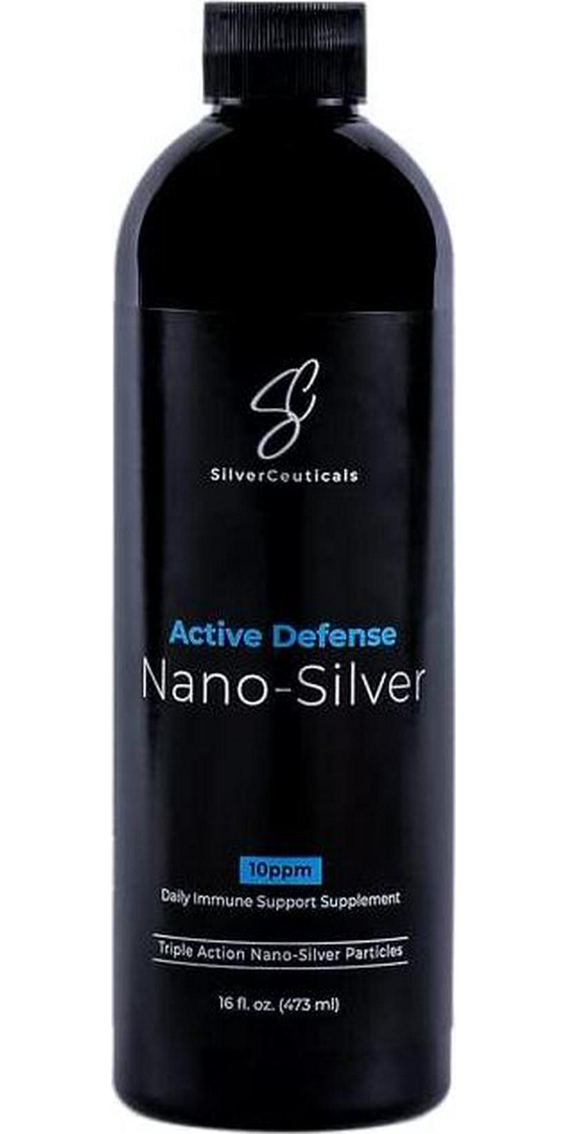 Active Defense Nano-Silver - 16oz 10ppm Colloidal Silver - Immune Support Supplement