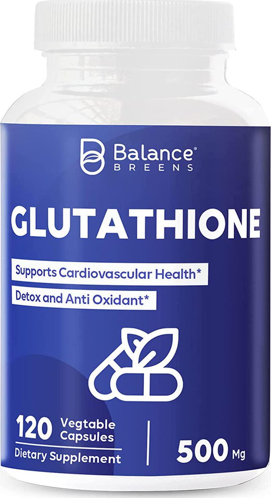 Active Form (Reduced) Glutathione Supplement - 500mg - 120 Vegan Capsules - L-Glutathione GSH Supports Cardiovascular Health, Antioxidant Support, Liver Detox, Skin Whitening
