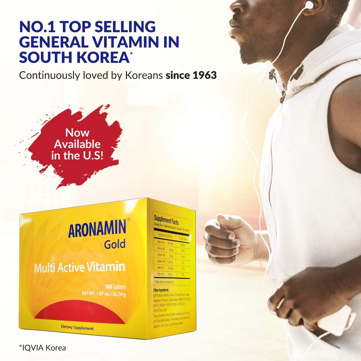 Active Vitamin Aronamin Gold - Combats Fatigue, Gives Energy, Promotes Hematopoiesis - 100 Tablets