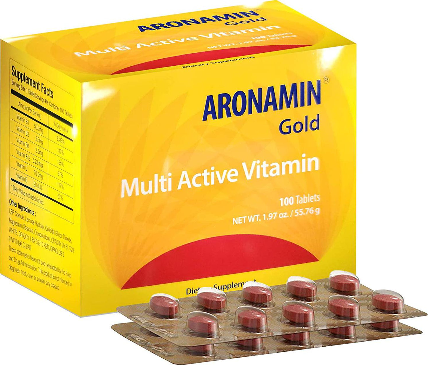 Active Vitamin Aronamin Gold - Combats Fatigue, Gives Energy, Promotes Hematopoiesis - 100 Tablets