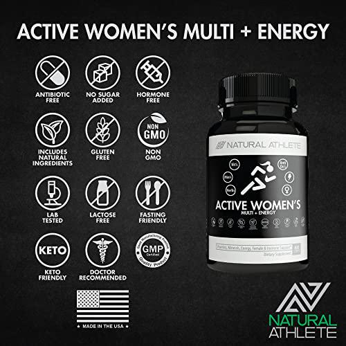 Active Women's Daily Multivitamin and Energy Supplement | Plus Womens Hormone Support, Natural Energy Boosters and Immune Blend (60 Pills)