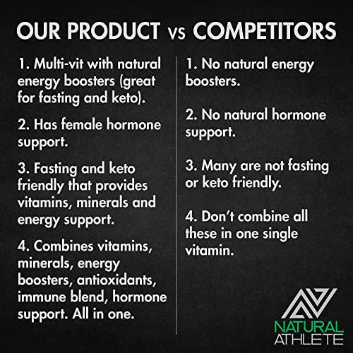 Active Women's Daily Multivitamin and Energy Supplement | Plus Womens Hormone Support, Natural Energy Boosters and Immune Blend (60 Pills)