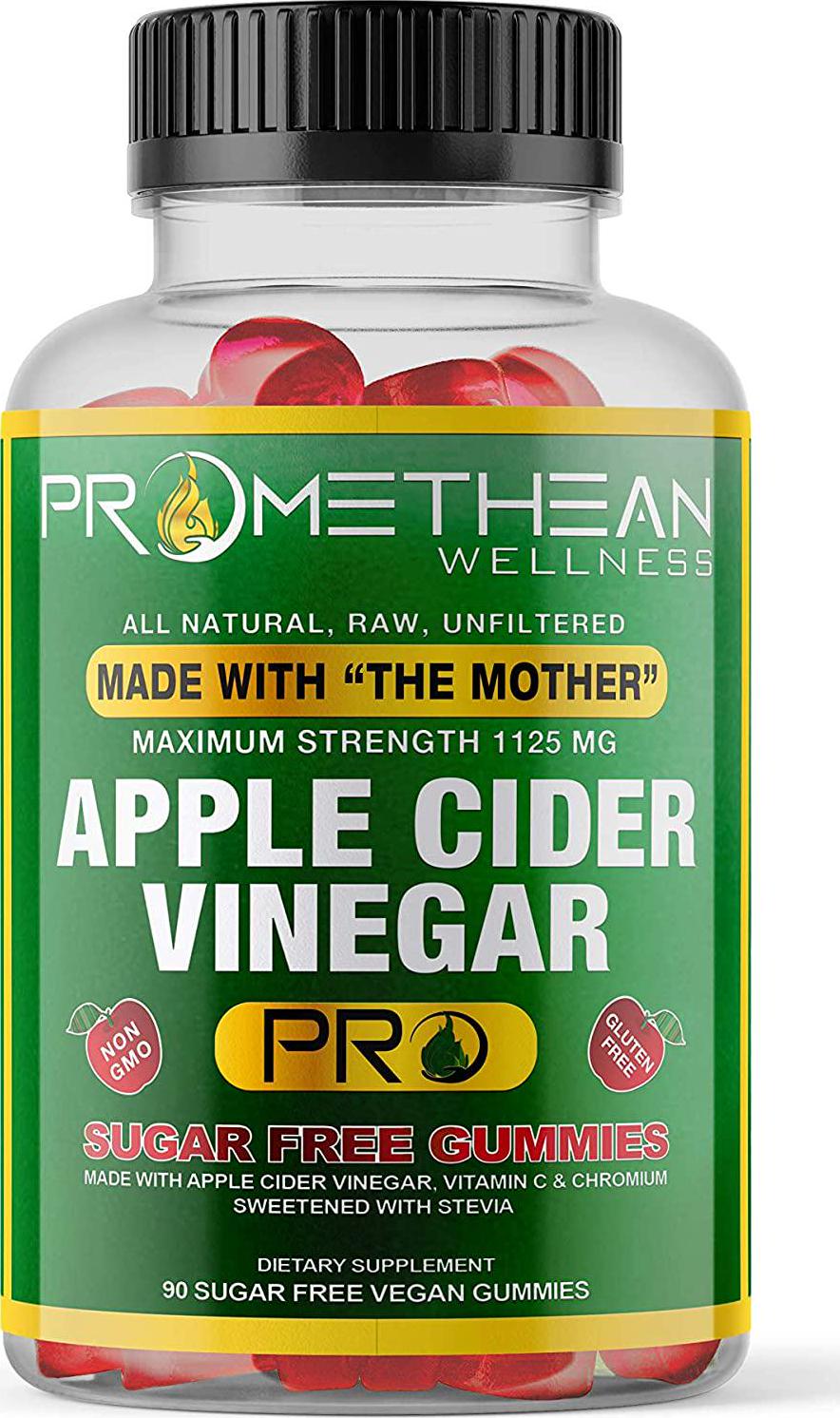 Acv + Sugar Makes No Sense! Apple Cider Vinegar Gummies Sugar Free Low Carb Keto Gummies 1125mg Acv Gummies with Mother for Detox Cleanse Insulin Resistance Golo Gummy Apple Cider Gummies
