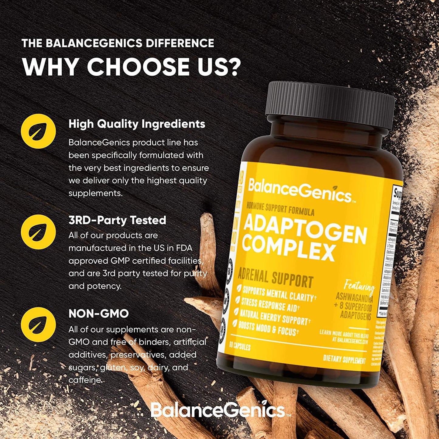 Adrenal Support, Stress Relief, Cortisol Manager - Adrenal Support Supplements with Ashwagandha, Holy Basil, Suma Root, Licorice Root Offering Stress Response, Anxiety Relief, Adrenal Health