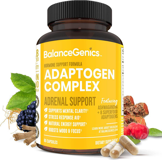 Adrenal Support, Stress Relief, Cortisol Manager - Adrenal Support Supplements with Ashwagandha, Holy Basil, Suma Root, Licorice Root Offering Stress Response, Anxiety Relief, Adrenal Health