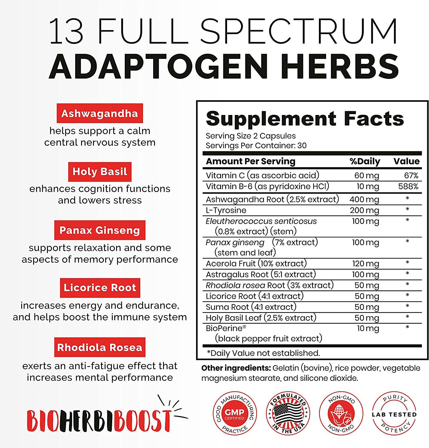 Adrenal Support Supplements and Cortisol Manager ǀ 1300mg ǀ 100% Pure Anxiety, Stress Relief Energy Pills for Adrenal and Thyroid Health, Metabolism, Focus and Immune Boost with Ashwagandha and Adaptogens