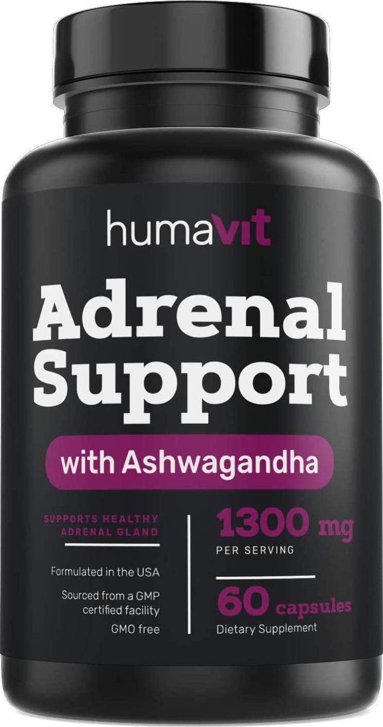 Adrenal Support and Cortisol Manager for Adrenal Fatigue, Stress Relief, Anxiety, Focus, Brain Fog with Ashwagandha Rhodiola Rosea, Ginseng, L-Tyrosine and More Adaptogen Blend 60 Non GMO Capsules